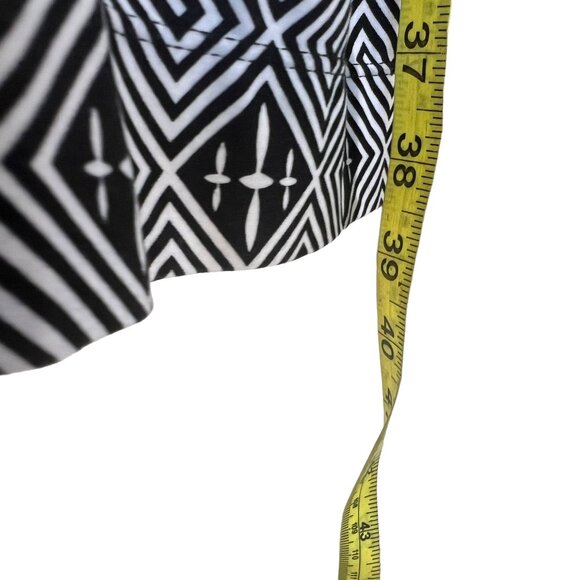 Soma Black White Print Long Sleeve Knee Length Dress Medium - Picture 6 of 8